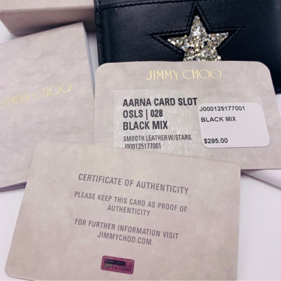 NWT Jimmy Choo black leather card holder $295.00 - Picture 4 of 9